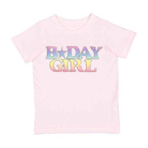 Sweet Wink Girls' Pastel Rainbow Bday Girl Patch Short Sleeve T-shirt - Little Kid, Big Kid In Pink
