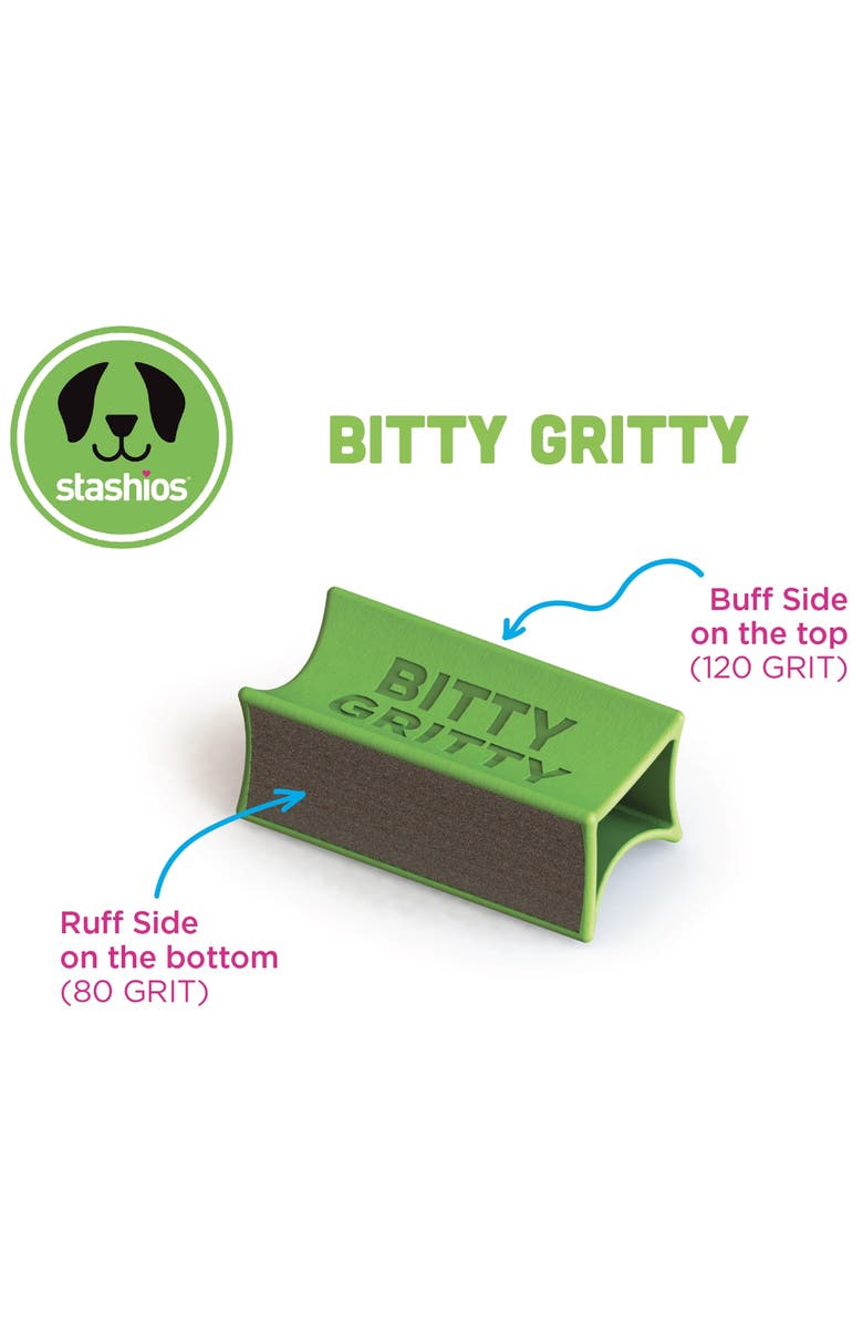 Stashios Bitty Gritty 2 Pack Green Dog Nail Files, Alternate, color, Green