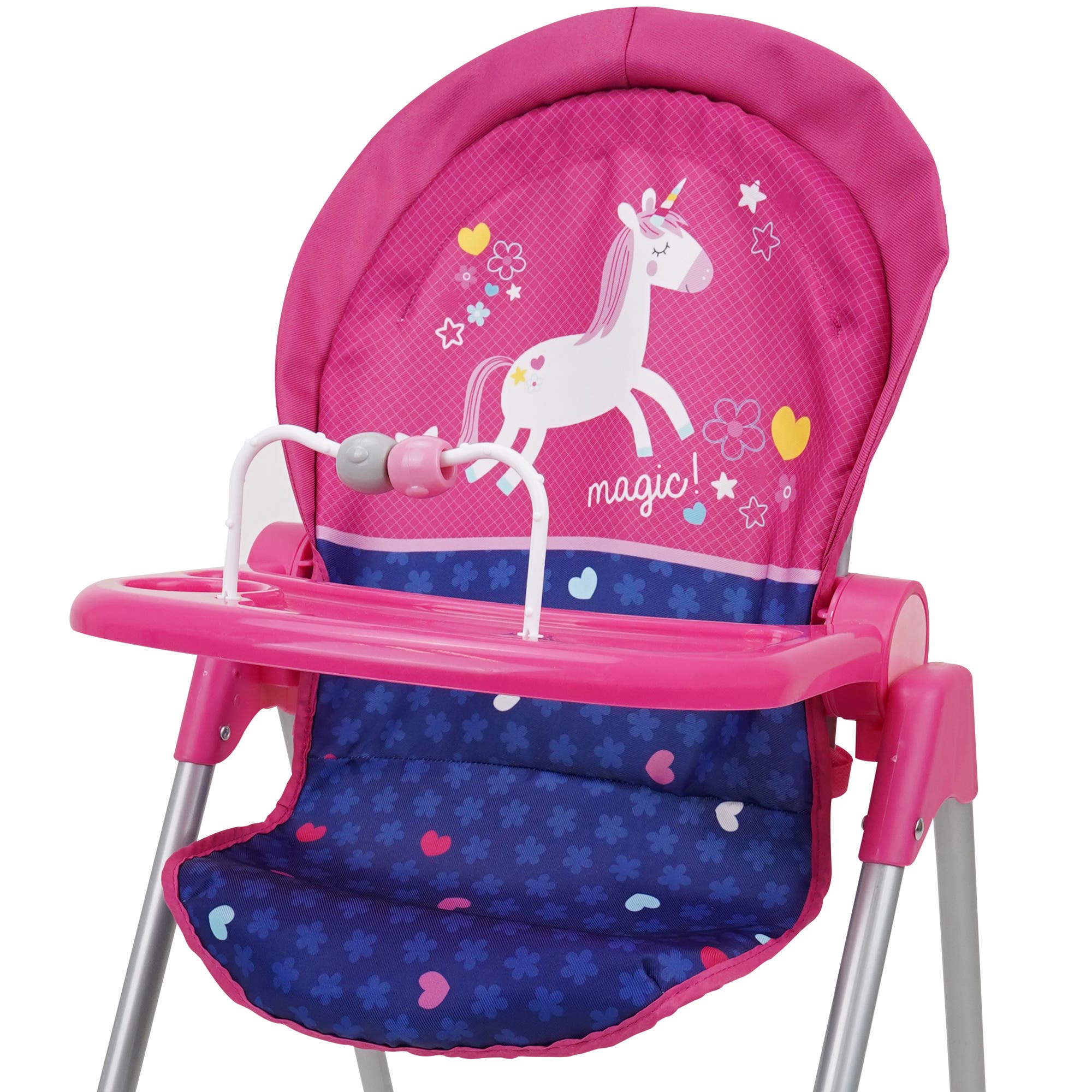 Unicorn Doll Highchair Kids, Fits Dolls 21