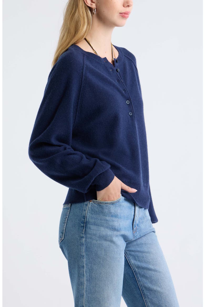 Wool & Cashmere Blend Henley Sweater, Alternate, color, NAVY STILL