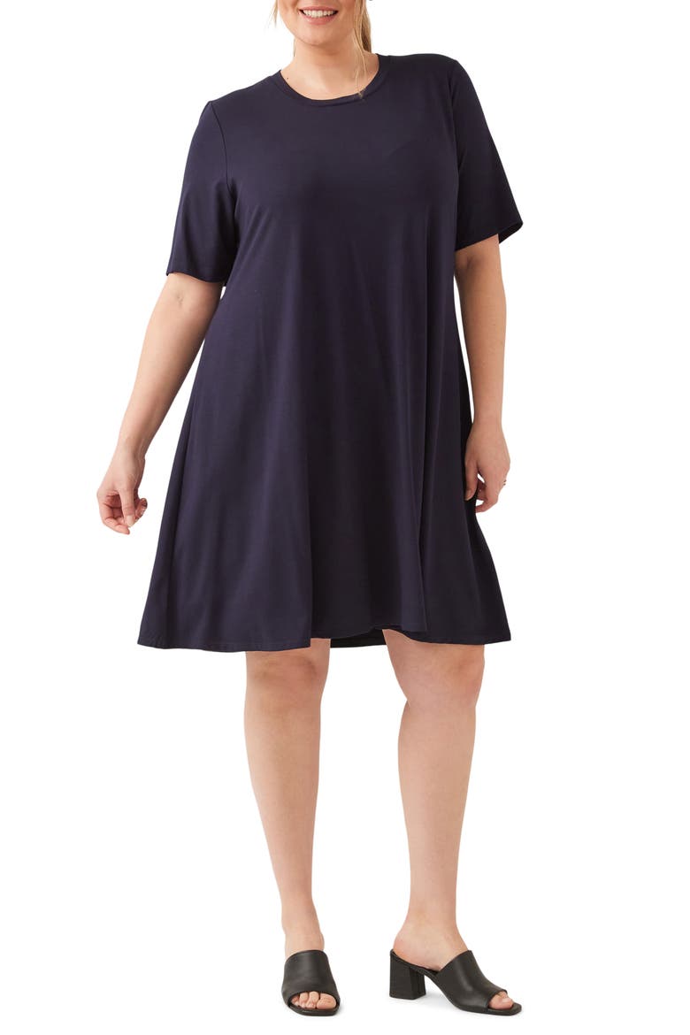 A-Line Jersey Minidress, Main, color, NAVY