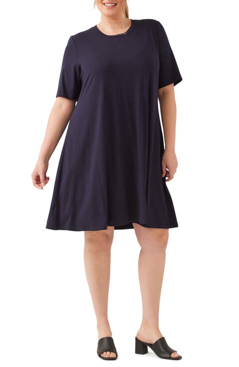 A-Line Jersey Minidress (Plus)