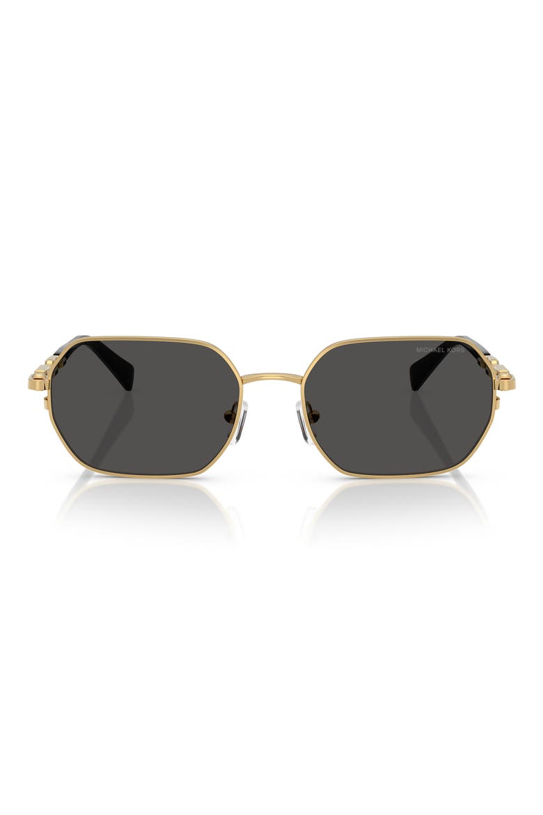 57mm Irregular Sunglasses, Main, color, GOLD / DARK GREY