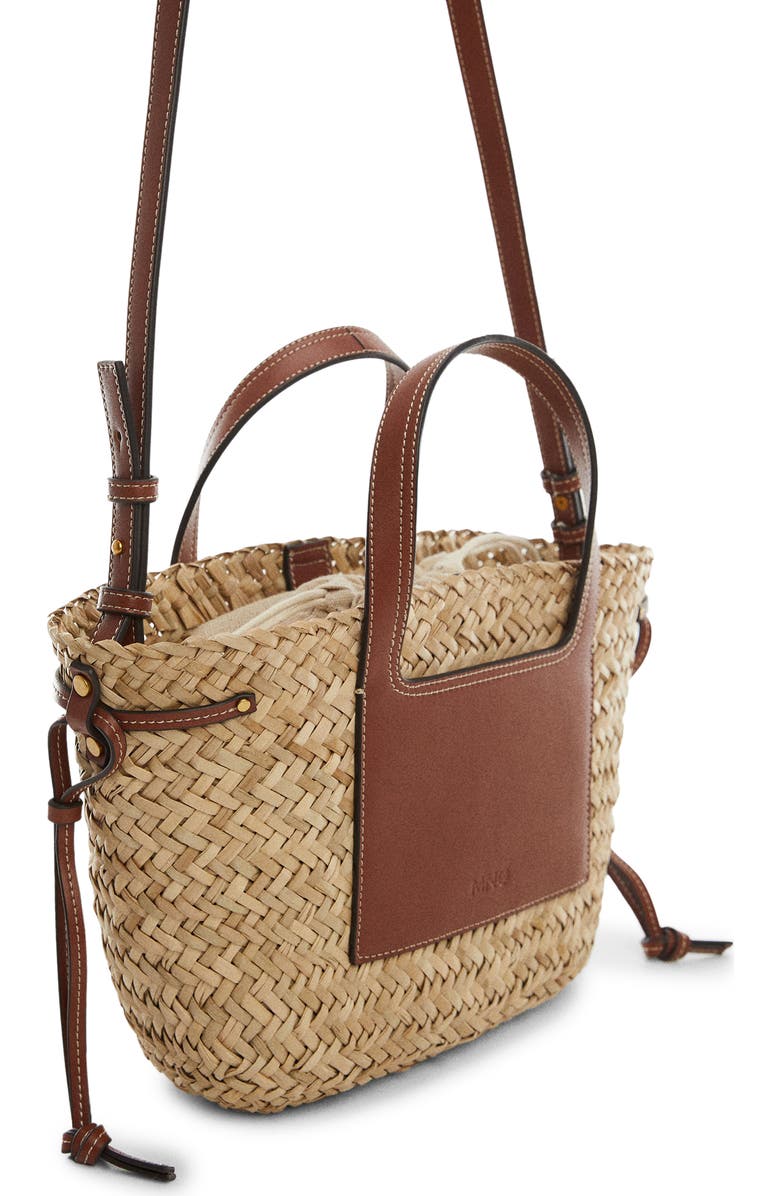MANGO Taormina Straw Convertible Tote, Main, color,
