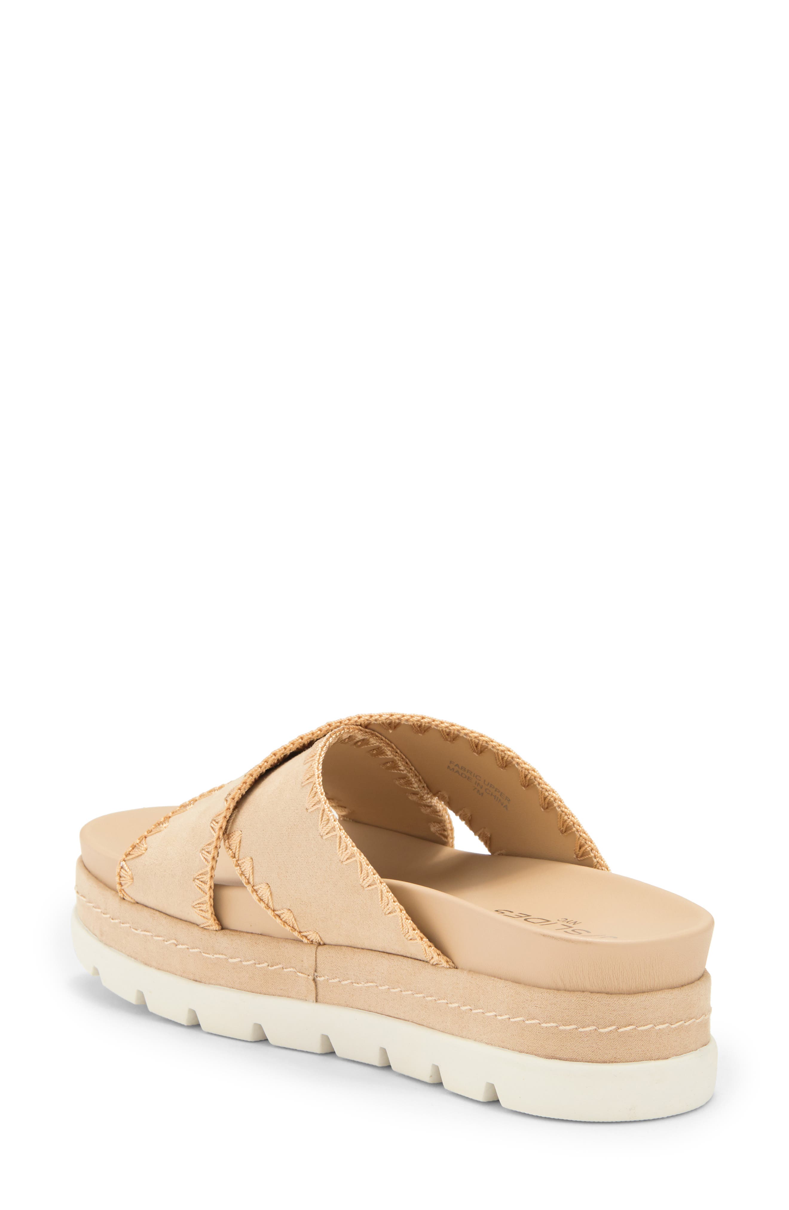 JSlides Whipstitched Platform Sandal, Alternate, color, Sand