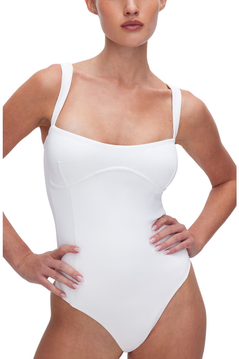 Sweetheart Sculpting Tank Bodysuit, Alternate, color, WHITE001