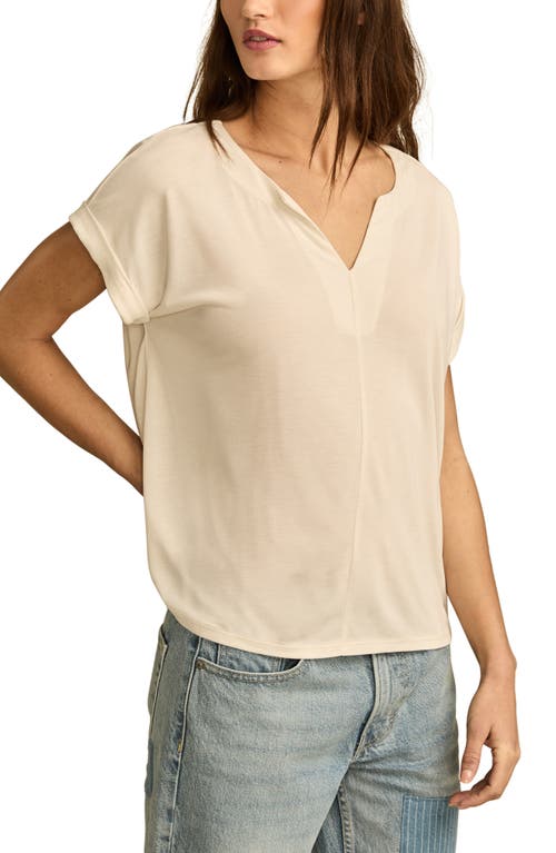 LUCKY BRAND LUCKY BRAND SANDWASHED NOTCH NECK T-SHIRT