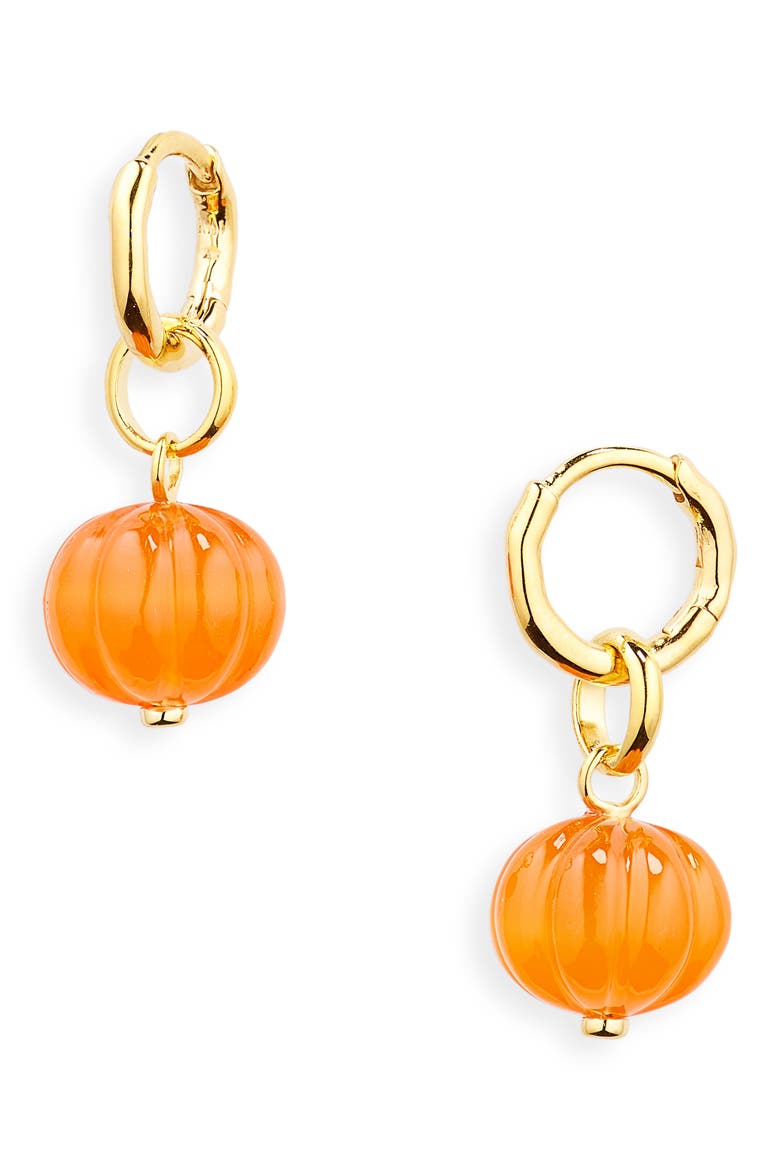 Lantern Red Onyx Stone Drop Earrings, Main, color, 18K GOLD VERMEIL