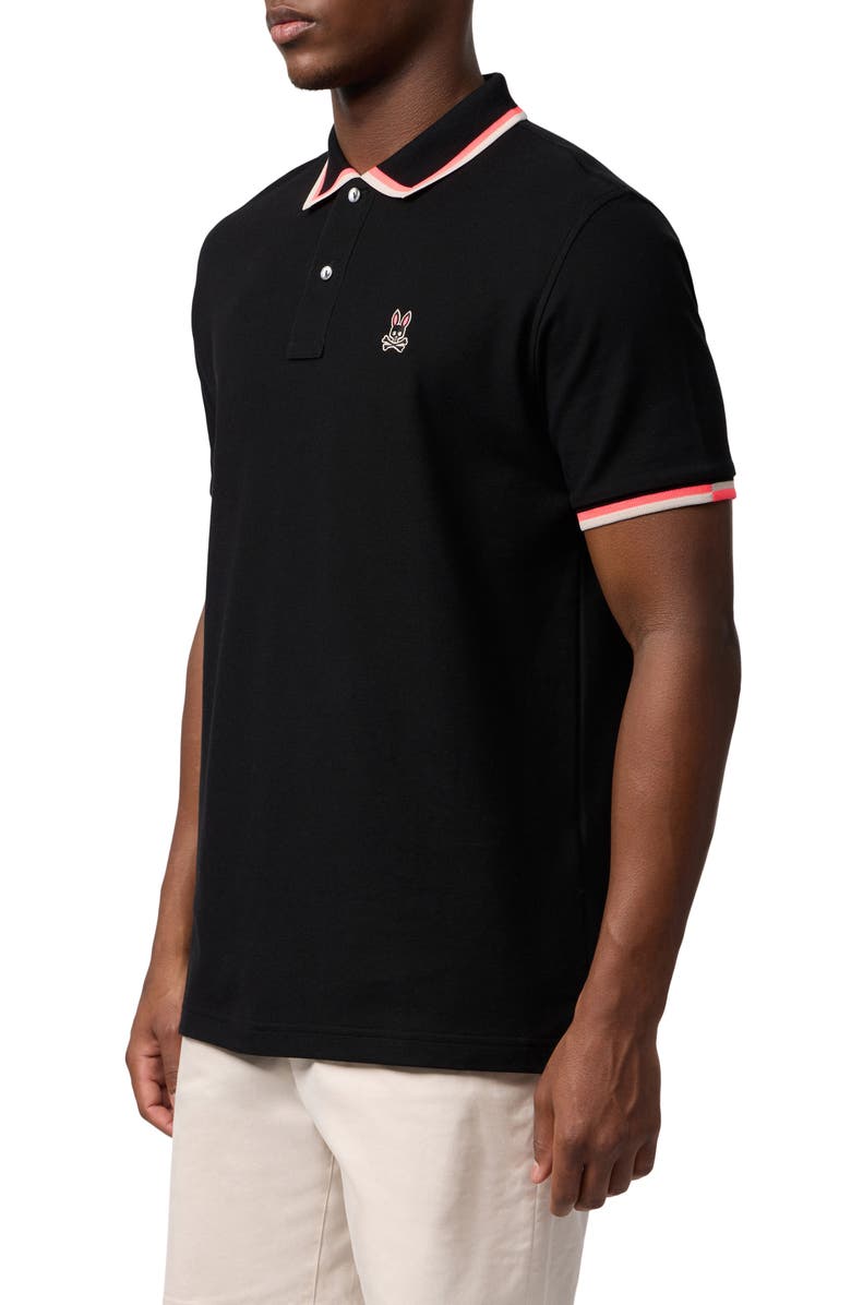 Psycho Bunny Kingsbury Tipped Piqué Polo, Alternate, color, 