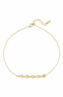 Argento Vivo Sterling Silver Frontal Station Anklet