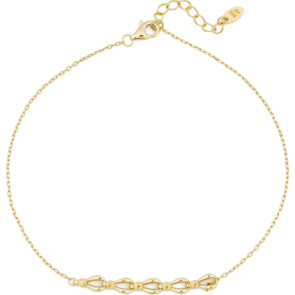 Argento Vivo Sterling Silver Frontal Station Anklet In Gold