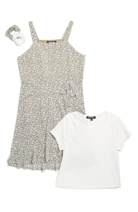 Kids' Dress, T-Shirt & Srunchies Set (Big Kid)