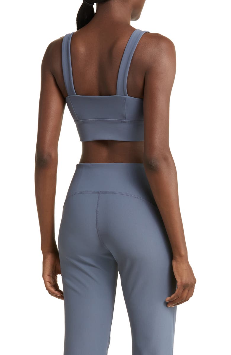 Zella Luxe Longline Rib Sports Bra, Alternate, color,
