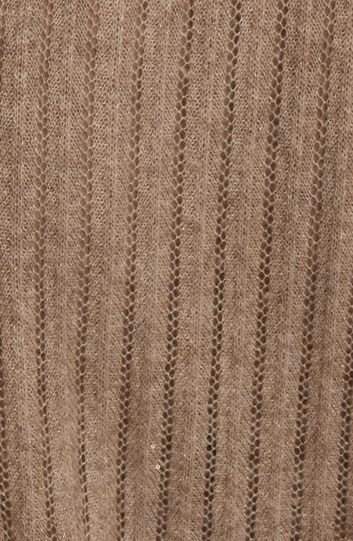 Donna Karan New York Pointelle Cardigan In Brown