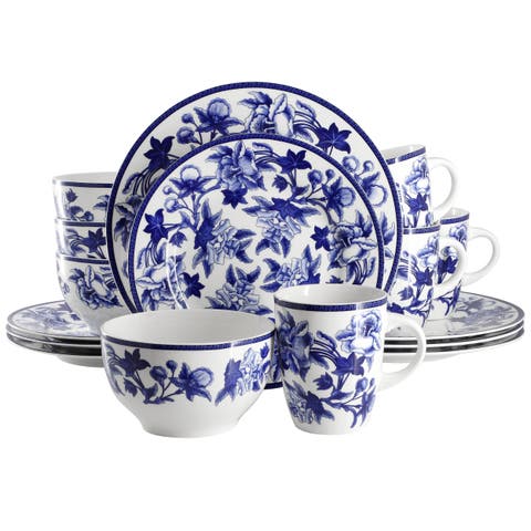 Cattleya Orchid 16 Piece Round Porcelain Dinnerware Set