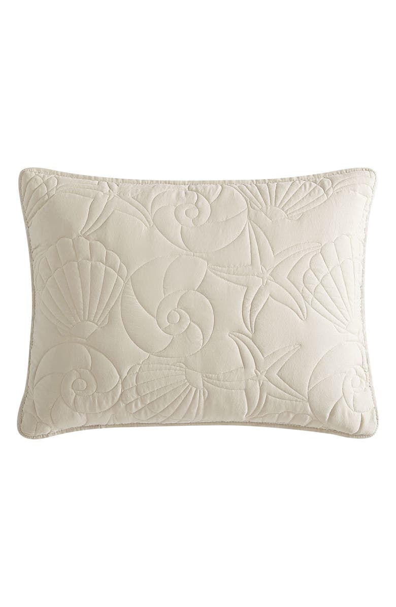 BEATRICE HOME FASHIONS Caribbean Joe Solid Outlined Shell Quilt Set, Alternate, color,