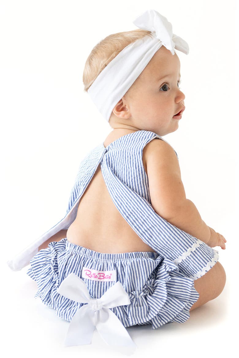 Seersucker Cotton Swing Top & Bloomers, Alternate, color, BLUE SEERSUCKER