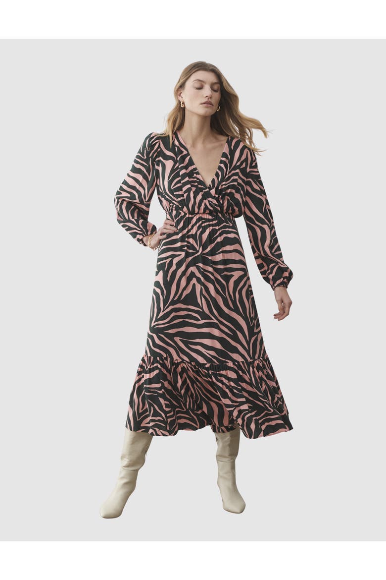 Suzie Animal Print Midi Dress, Main, color, Pink Leopard