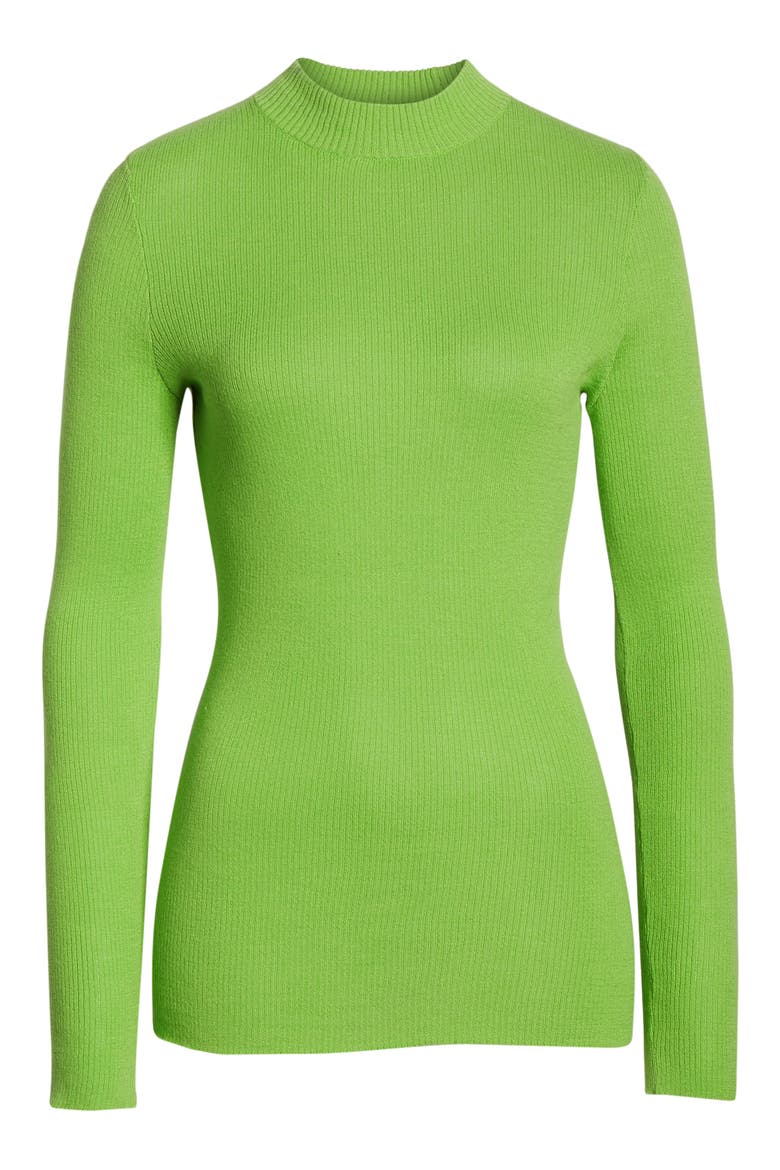 Mock Neck Sweater (Nordstrom Exclusive), Alternate, color, GREEN KIWI