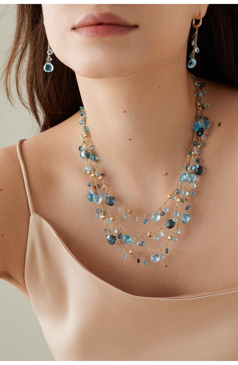 Marco Bicego Paradise Mixed Topaz Charm Necklace, Alternate, color, 