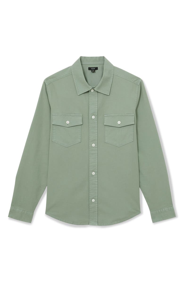 Reiss Malaki Stretch Twill Overshirt, Alternate, color, Sage Green