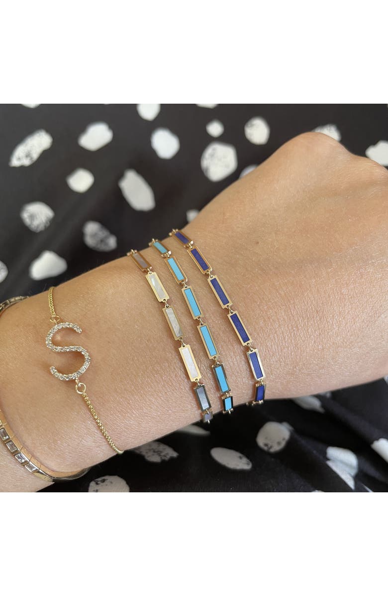 The Lovery Fine Jewelry Lapis Bar Bracelet, Alternate, color, Blue