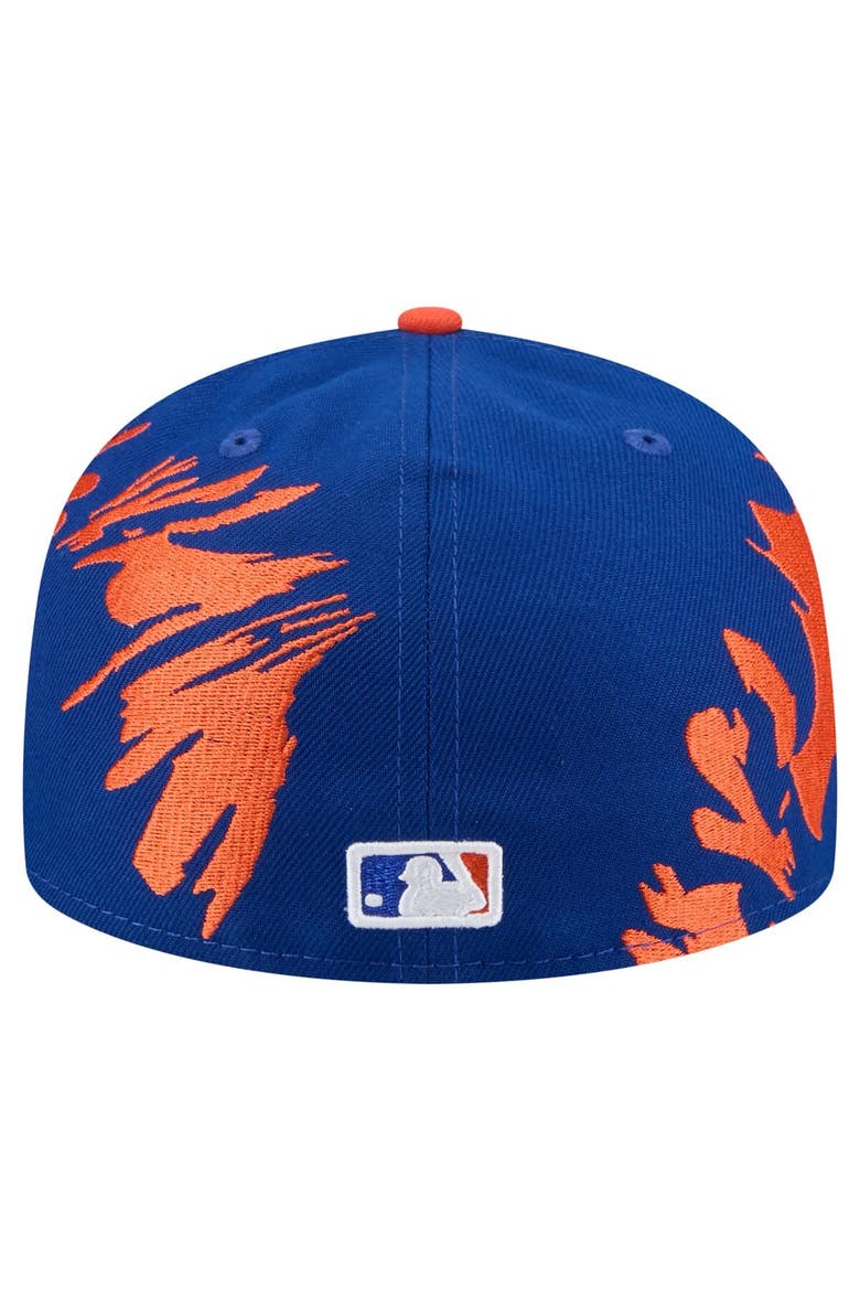 Men's New Era Royal/Orange New York Mets Retro Pattern 59FIFTY Fitted Hat, Alternate, color, Royal