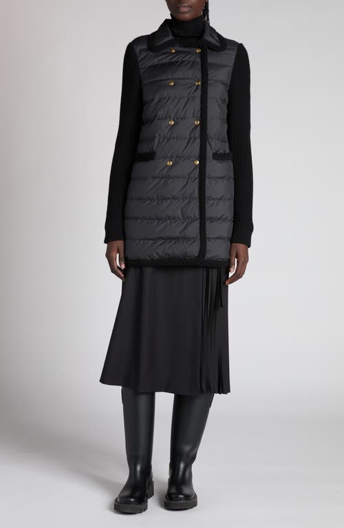 Moncler Pleat Detail Wool Wrap Skirt In Black