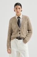 Brunello Cucinelli Dazzling abstract leaf cardigan in mohair and wool
