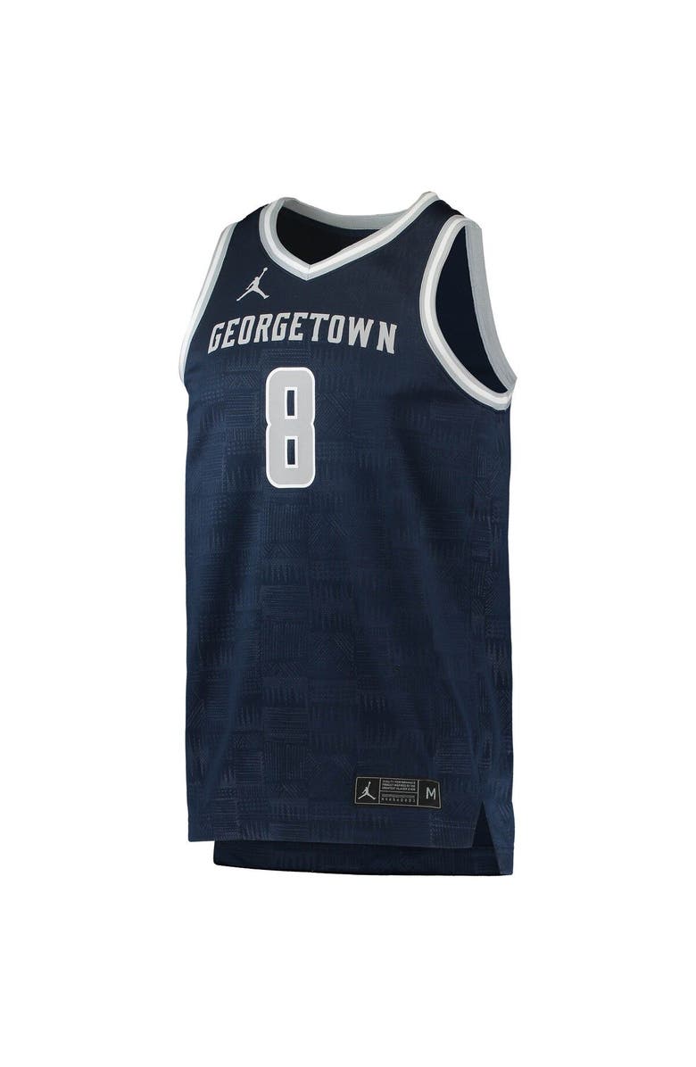 Jordan Brand Men's Jordan Brand #8 Navy Georgetown Hoyas Team Replica Basketball Jersey, Alternate, color, 