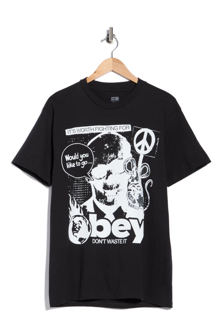 Don't Waste It Graphic T-Shirt, Main, color, BLACK