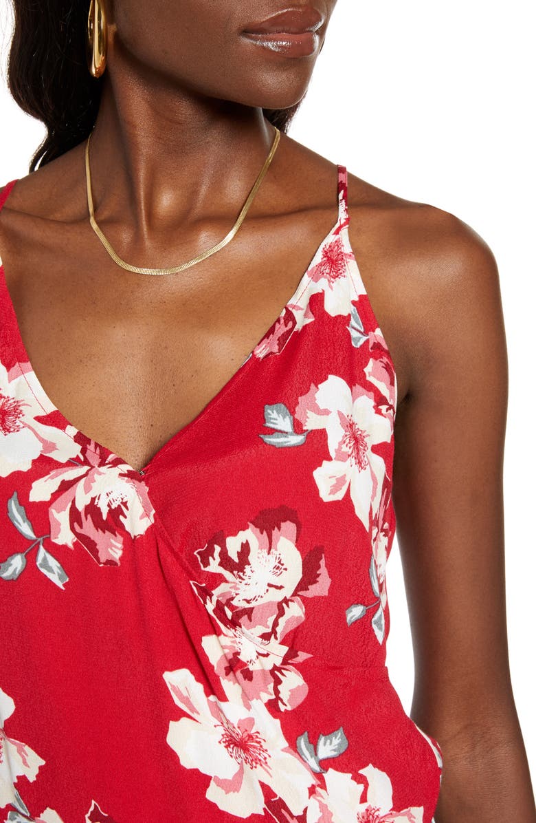 Leith Side Drape Camisole, Alternate, color, Red Chili Bold Floral