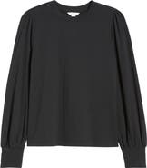 Caslon® Blouson Sleeve Cotton Blend Top