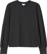 Caslon® Blouson Sleeve Cotton Blend Top