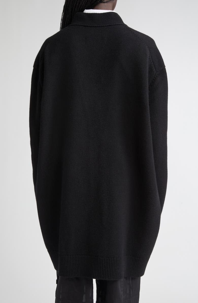 Jil Sander Classic Virgin Wool Blend Cardigan, Alternate, color, Black