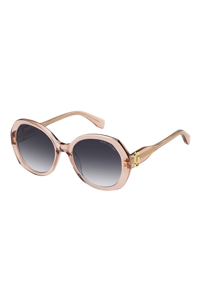 55mm Gradient Oval Sunglasses, Alternate, color, NUDE/ DARK GREY SF