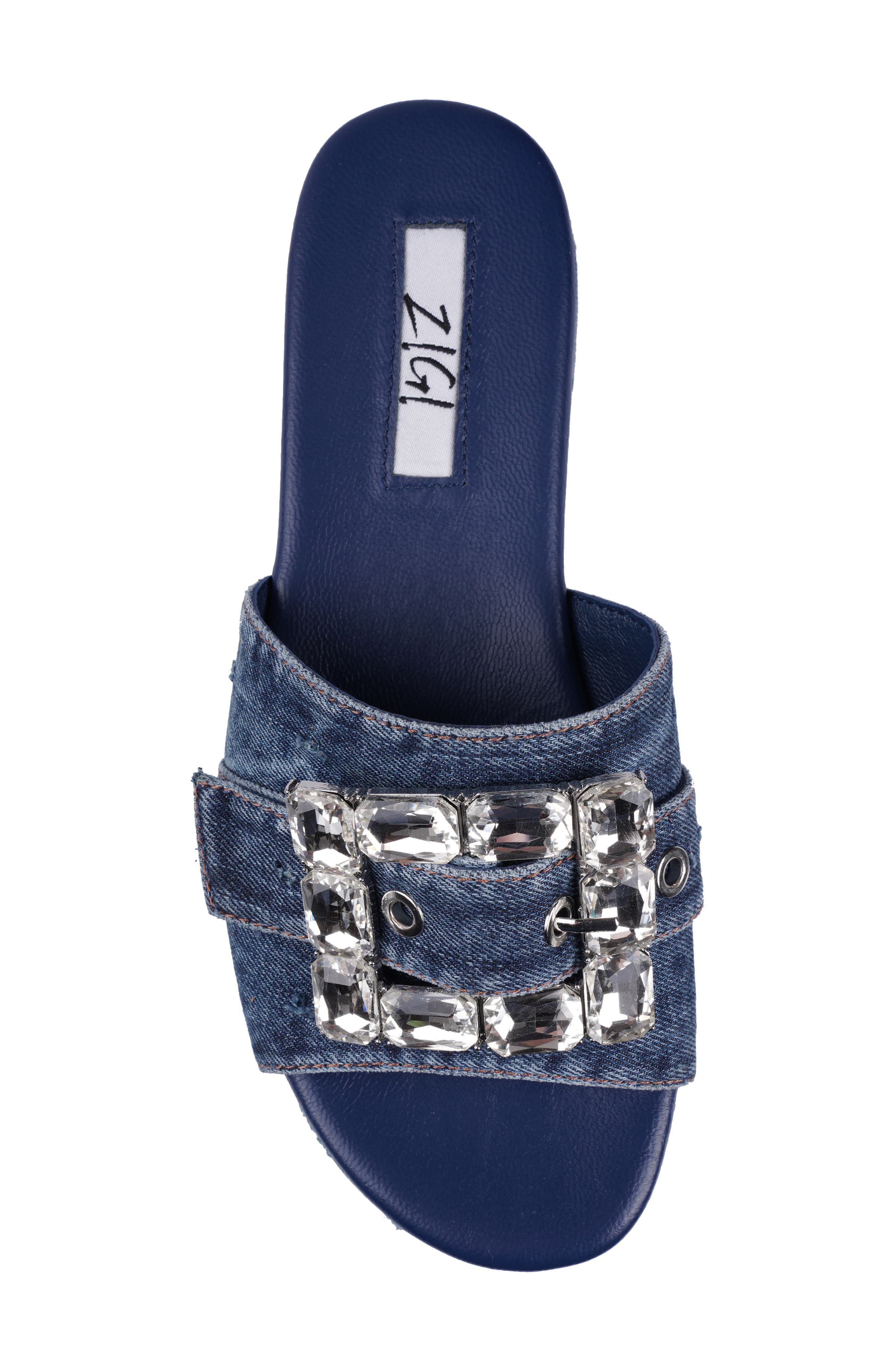 Alena Platform Wedge Slide Sandal, Alternate, color, BLUE