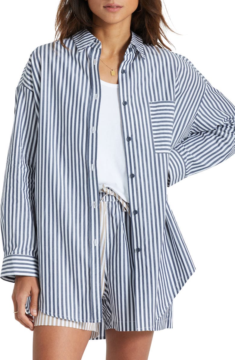 Brixton Sidney Oversize Button-Up Shirt, Main, color,