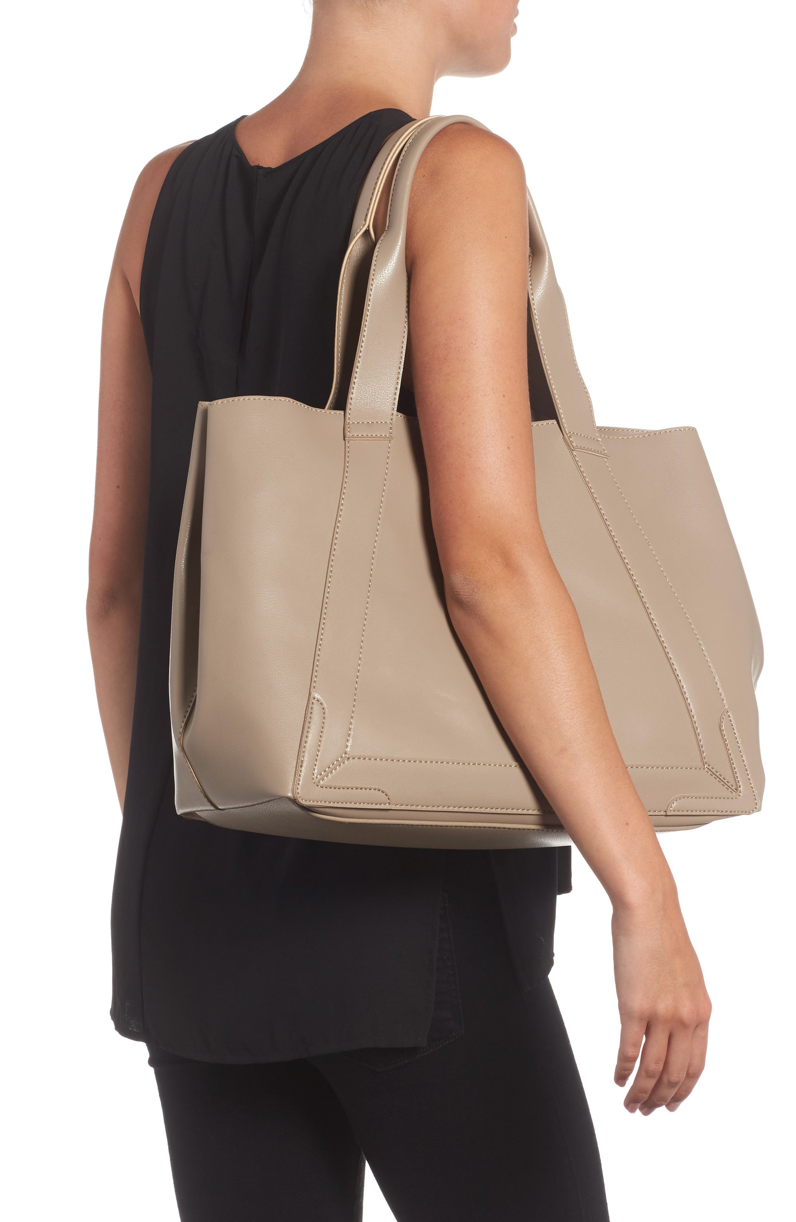 Sole Society Decklan Faux Leather Tote, Alternate, color, 