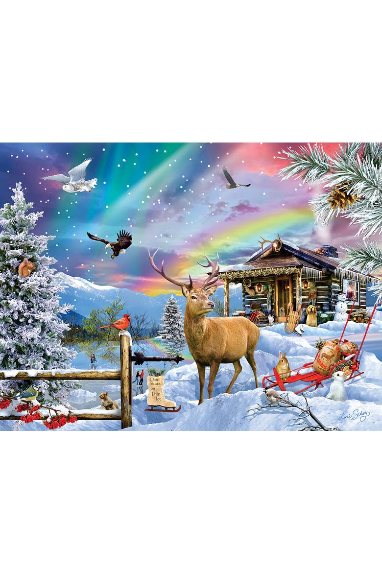 Winter in the Mountains 500 piece Jigsaw Puzzle for Adults, Alternate, color, Multicolor
