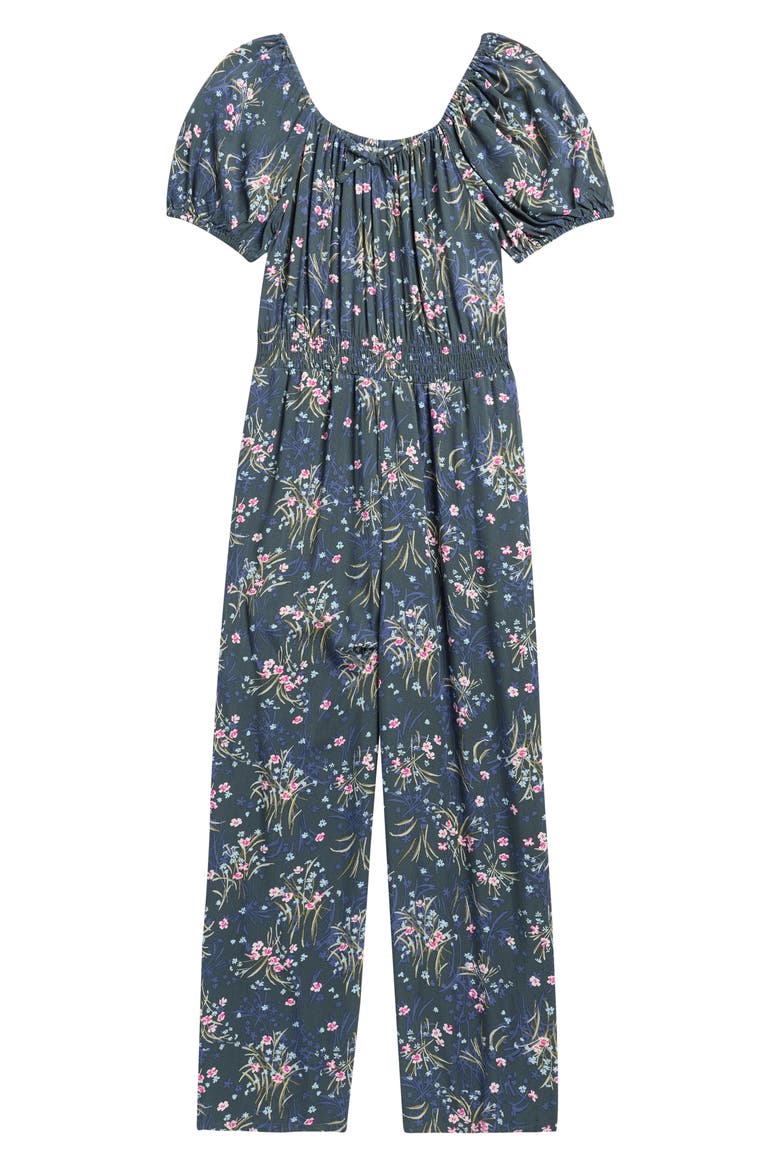 Kids' Floral Jumpsuit, Main, color, GREEN WILDFLOWER BUNCHES