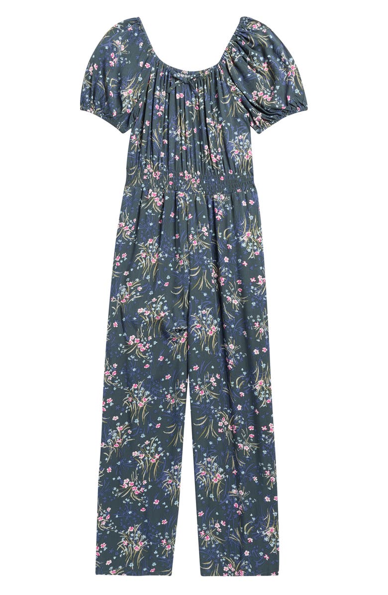 Nordstrom Kids' Floral Jumpsuit, Main, color, Green Wildflower Bunches