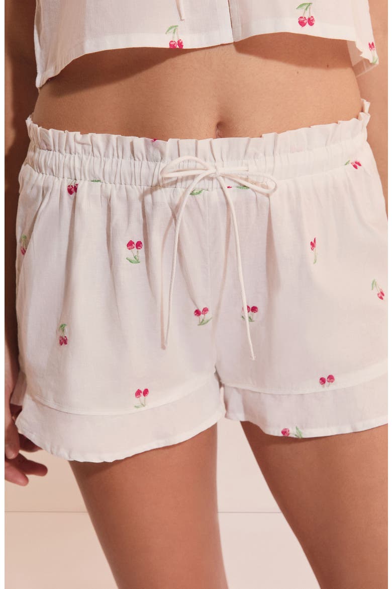 Riviere Cotton Pajama Shorts, Alternate, color, ECRU