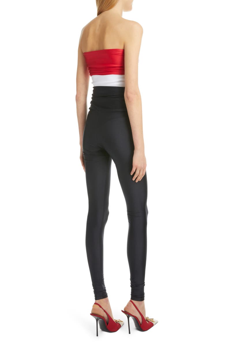 Yves Saint Laurent YSL Cutout Strapless Catsuit, Alternate, color,