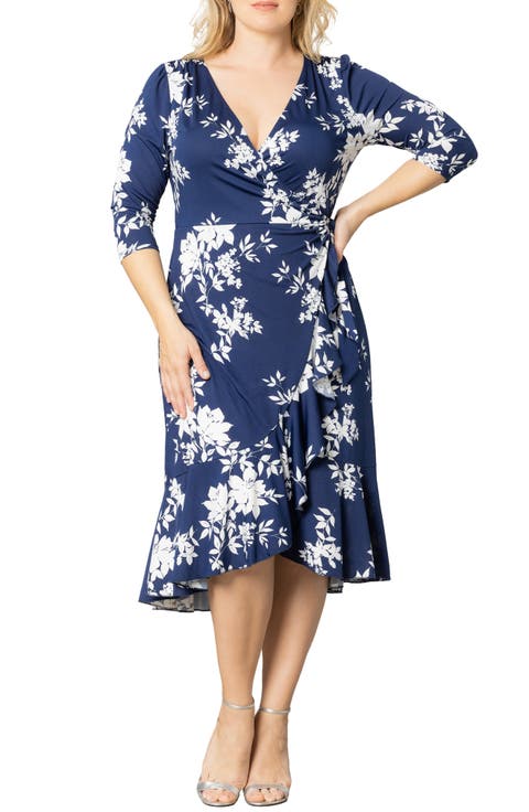 Flirty Flounce Wrap Dress (Plus Size)