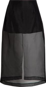 FRAME Silk Organza Pencil Skirt