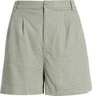 Open Edit High Waist Linen Blend Shorts