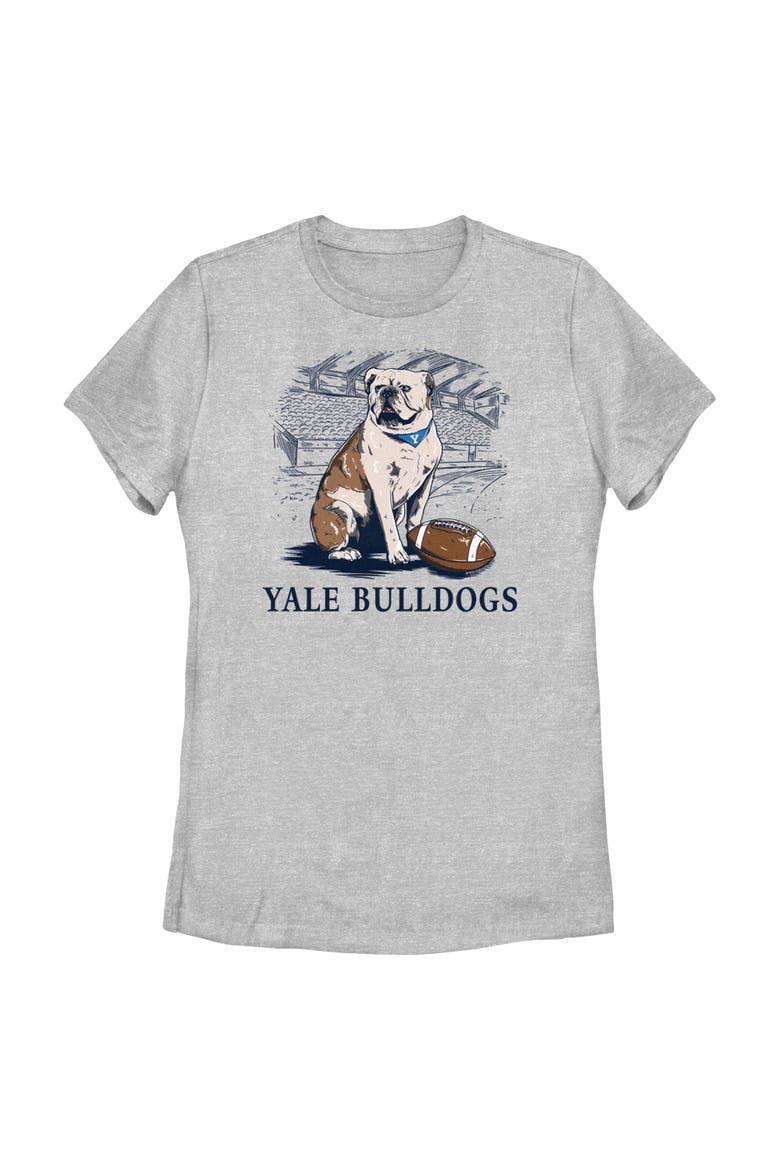 Women's Yale University Handsome Dan Football  Graphic T-Shirt, Main, color, Athletic Heather
