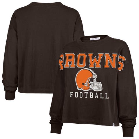 Women's '47 Brown Cleveland Browns Outreach City Oversized Long Sleeve T-Shirt