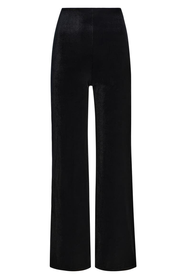 Velvet Wide Leg Pants, Alternate, color, BLACK